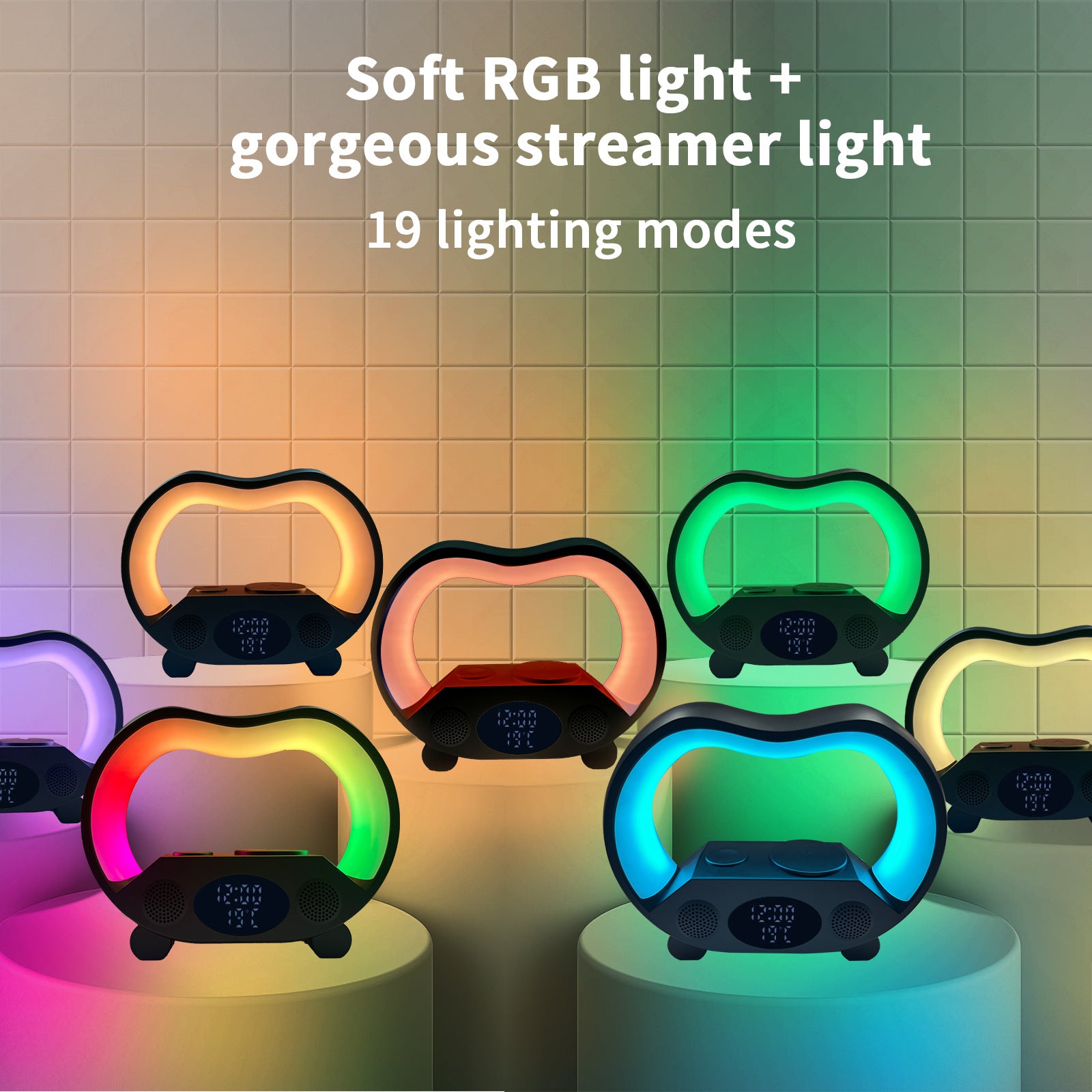 6 In 1 LED Tischleuchte Mit Bluetooth Lautsprecher Und Kabelloses Laden - Hobbyfy