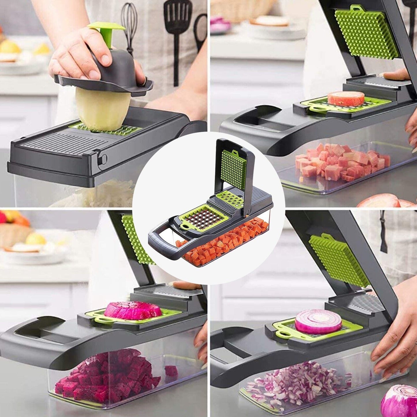 16-in-1 Gemüseschneider Mit Würfeln Julienne Und Spiralschneider - Hobbyfy