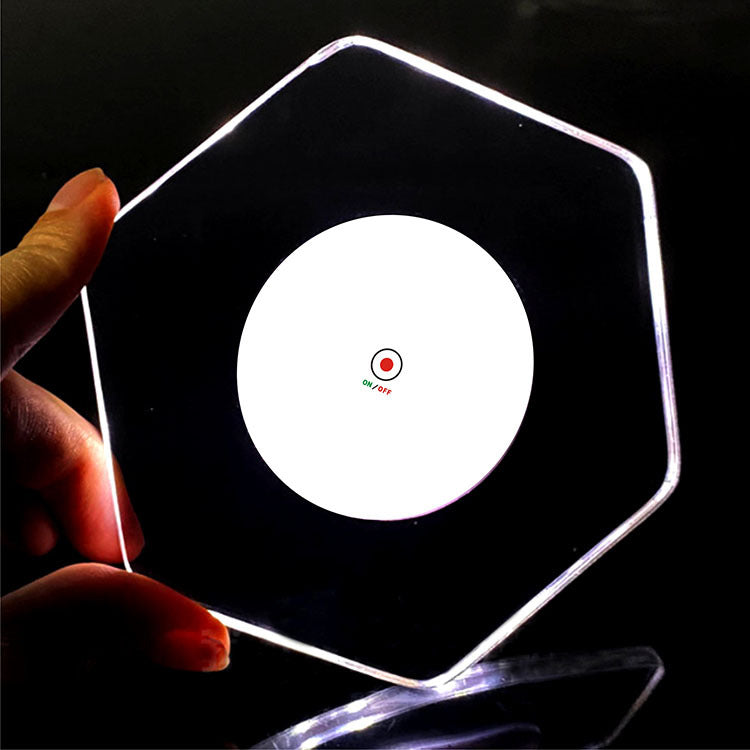 Aurelia Kristall Acryl LED Untersetzer 10 cm Blinkendes Design - Hobbyfy
