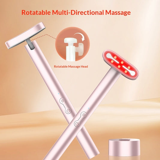 NovaLux Rosa Hautpflege Massager Mit Mikrostrom Rotlicht Vibration