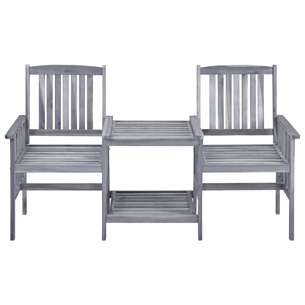 Gartenstuhl Set Akazienholz Mit Teetablett In Grau - Hobbyfy