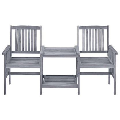 Gartenstuhl Set Akazienholz Mit Teetablett In Grau - Hobbyfy
