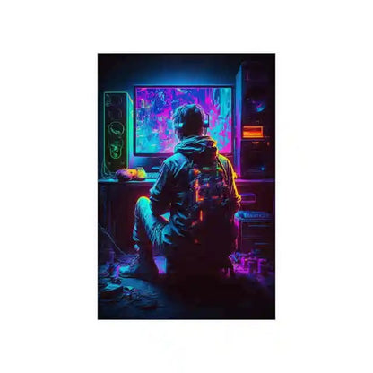 NeonPulse Gamer Controller Canvas Poster NeonDruck Wanddekoration - Hobbyfy