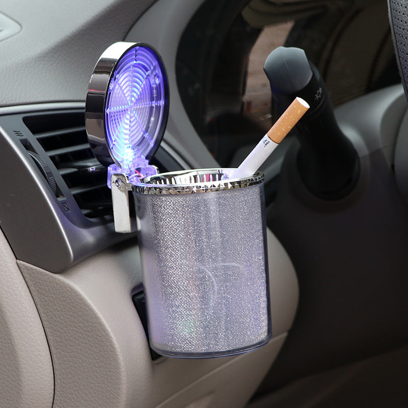 LuxCar LED Auto Aschenbecher Mit RGB Ambient Licht Tragbar 10x8x6 Cm - Hobbyfy