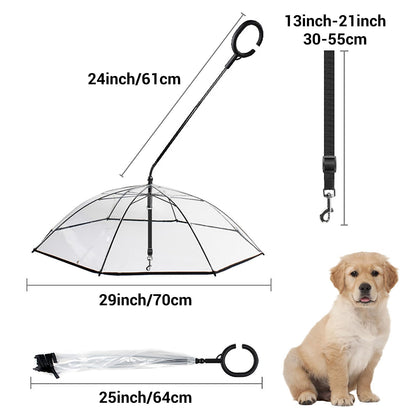 PawGuard Kleiner Hund Regenschirm Mit Verstellbare Leine Schutz