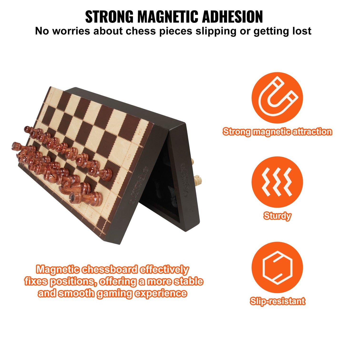 Magnetisches Schachspiel Aus Holz Klappbar 29x29 cm Mit Magnetfiguren - Hobbyfy
