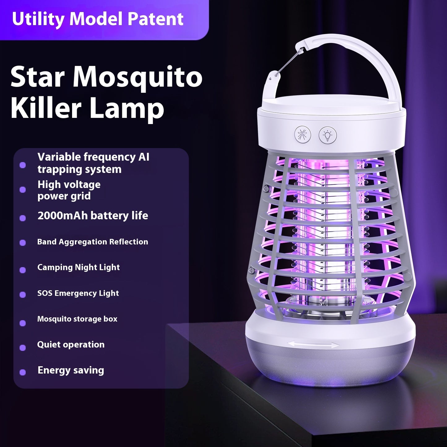 Mücken Killer Lampe 2In1 USB Nachtlicht Fliegenfalle - Hobbyfy