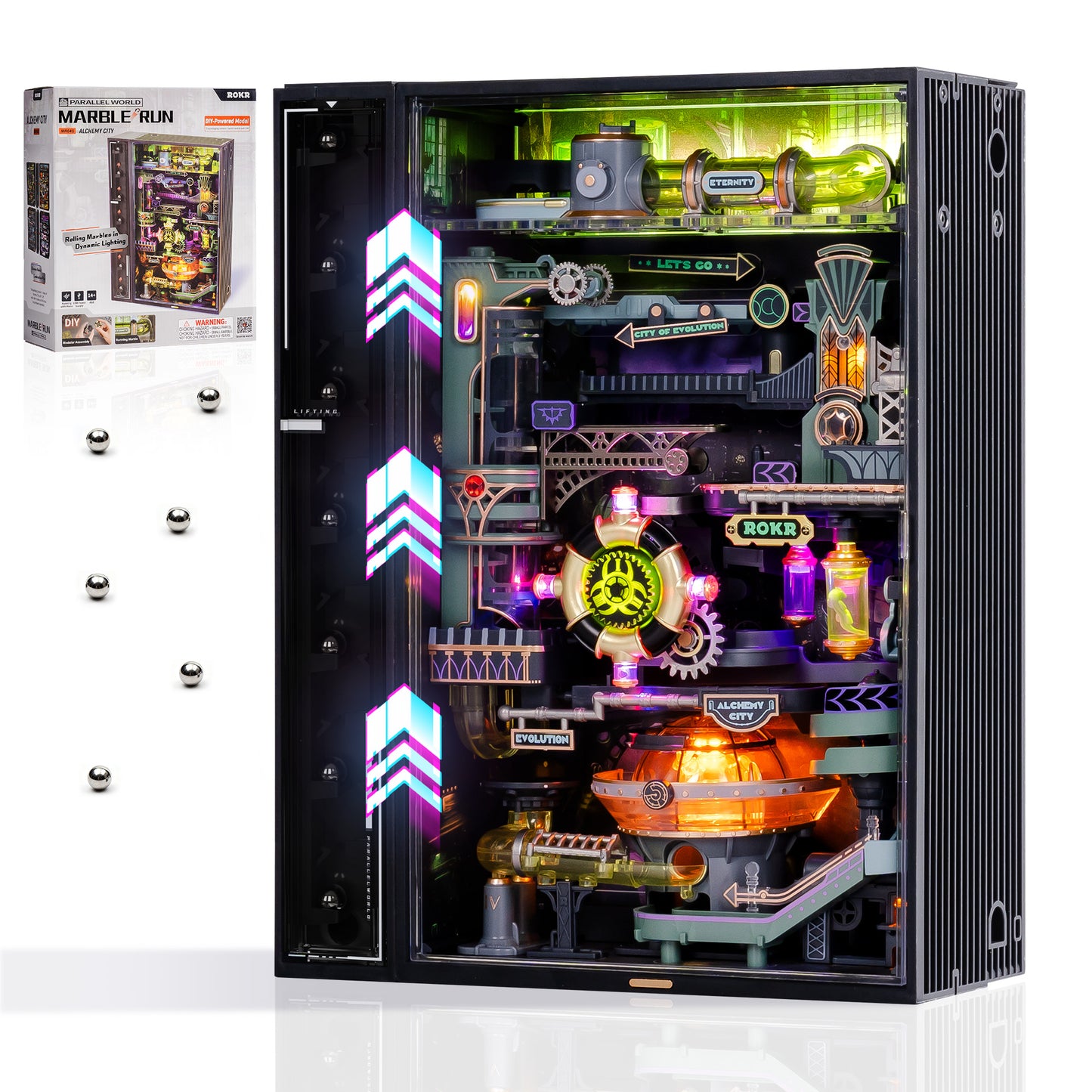 ROKR DIY Alchemist City Pinball Track Bausatz mit LED