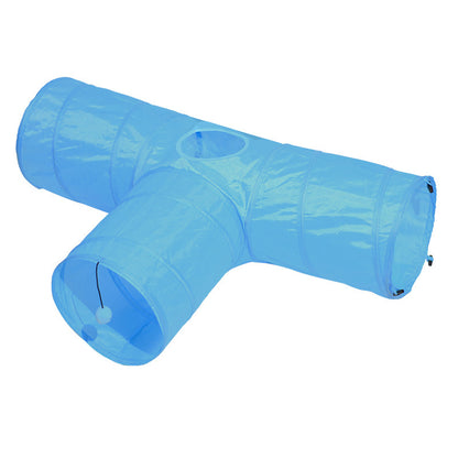 KatzenKraft Faltbarer Katzentunnel Leicht Zusammenklappbar 85x30x25 cm