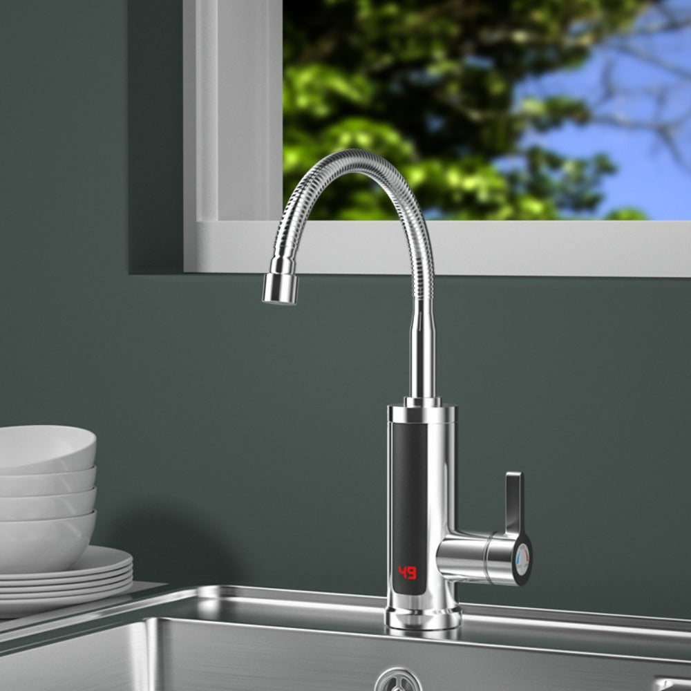 Instant-Heißwasserhahn Mit 5 Sek Heizzeit Silber 360 Grad Drehbrause - Hobbyfy