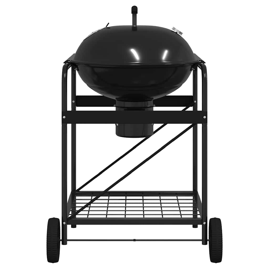 Outdoor Grill Mit Rädern Schwarz Aus Metall 96 X 72 X 113 Cm - Hobbyfy