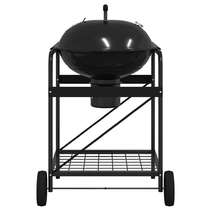Outdoor Grill Mit Rädern Schwarz Aus Metall 96 X 72 X 113 Cm - Hobbyfy