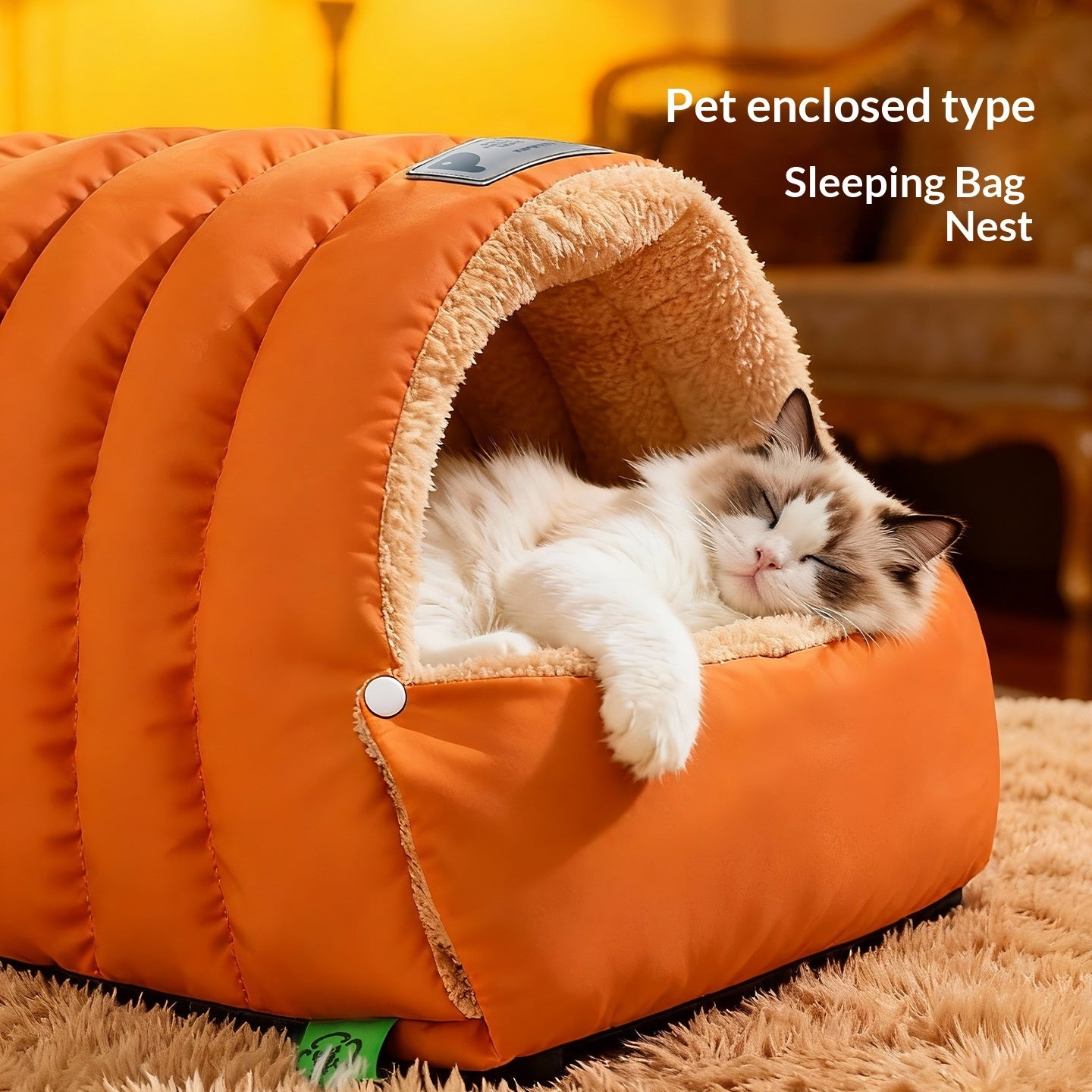 Kuschelig Geschlossener Schlafsack Katzenbett Für Winterwärme - Hobbyfy