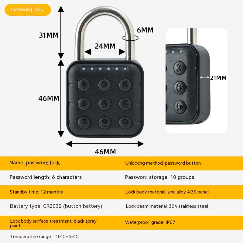 LuxLock Fingerabdruck Schloss Wasserdicht Biometrischer Zugriff - Hobbyfy