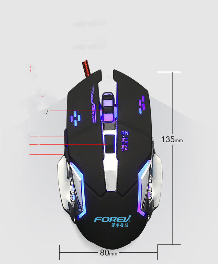 FV-502 Mechanische Kabelgebundene Gaming-Maus Mit RGB 30 Mio Klicks - Hobbyfy