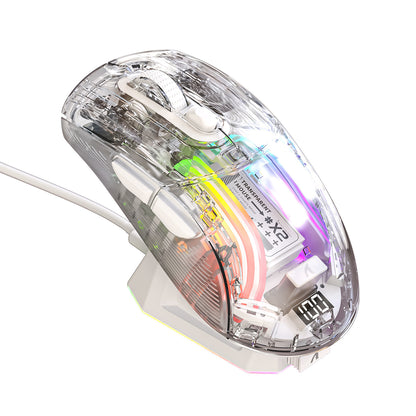 X2PRO Transparente Bluetooth Gaming Maus Dreimodus RGB - Hobbyfy
