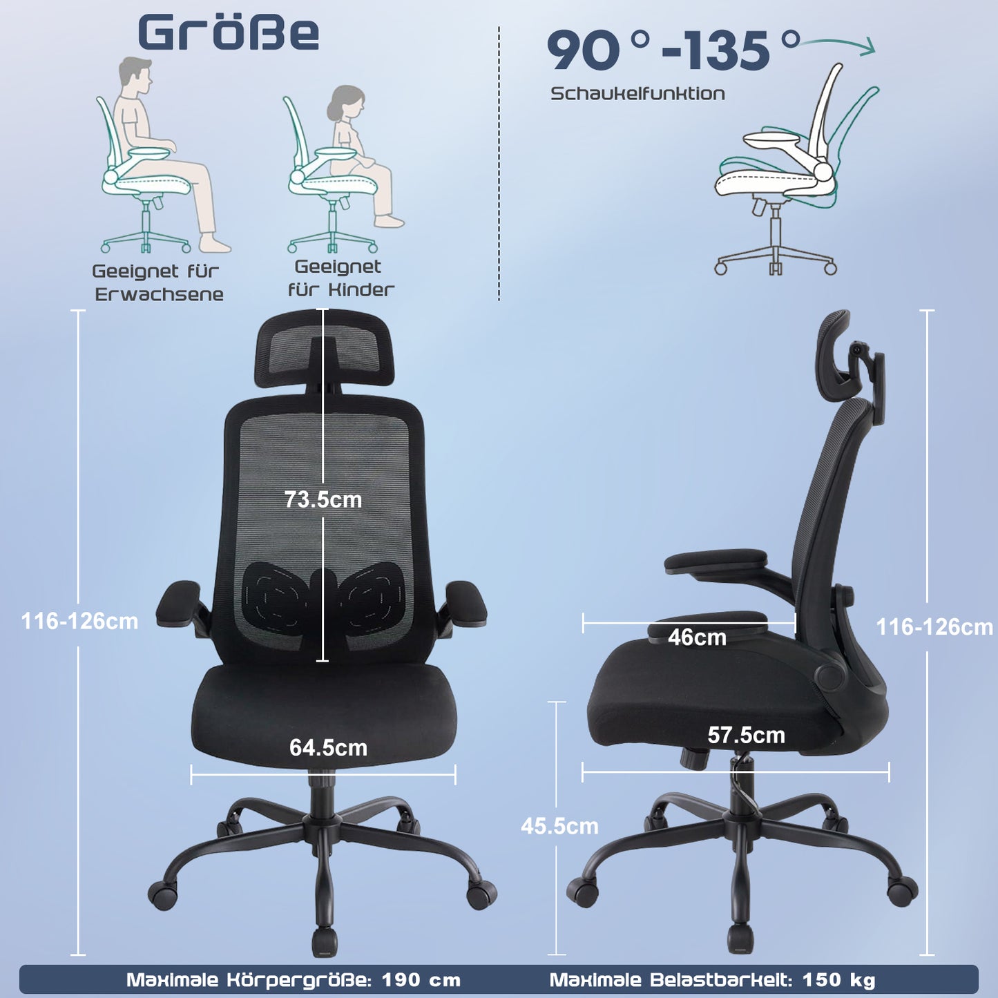 Netzstuhl Pro Ergonomischer Halt Mit Atmungsaktivem Netzrückenlehne - Hobbyfy