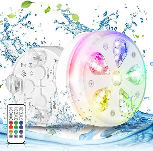 AquaLux RGB LED Unterwasser Licht Mit Fernbedienung Saugnapf Magnet - Hobbyfy