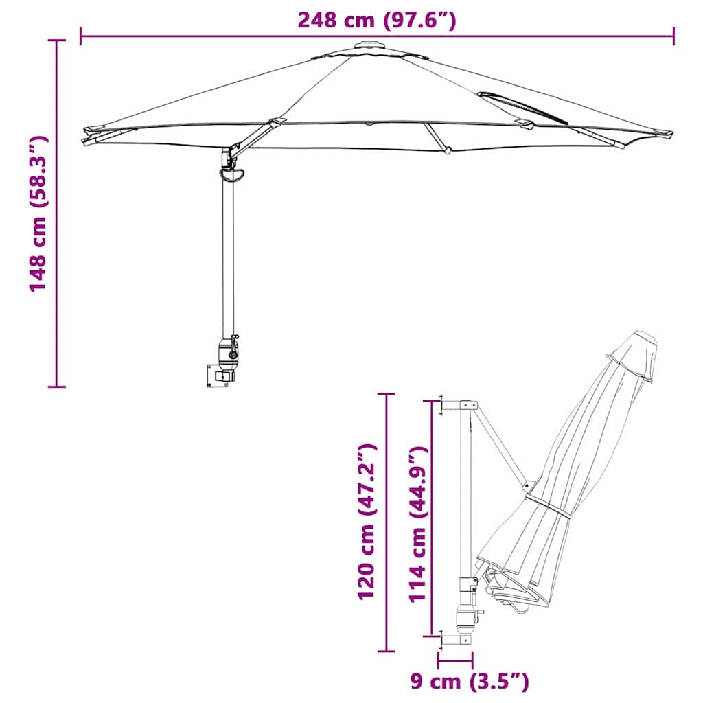 Gartenparasol Anthrazit Mit Freies Schwenk System UV Beständig - Hobbyfy