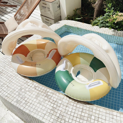 Swimming Ring Boat Sun Shade Pedestal Ring Striped Water Equipment - Hobbyfy