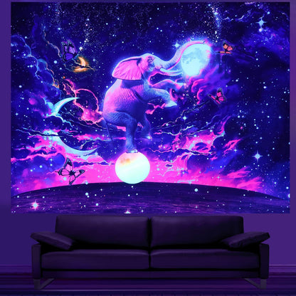 Violettes Licht Wanddeko Tuch Polyesterfaser Premium Raumdekoration - Hobbyfy
