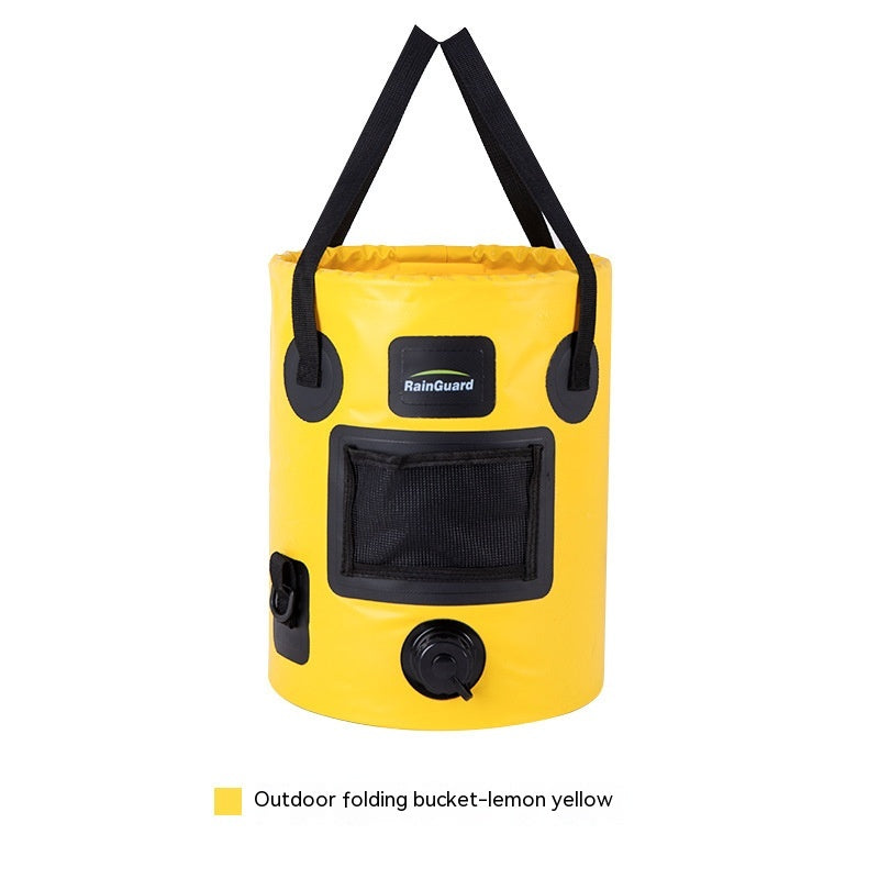 Faltbarer 25L Angler Eimer Mit Netzfach Beutelfach - Hobbyfy