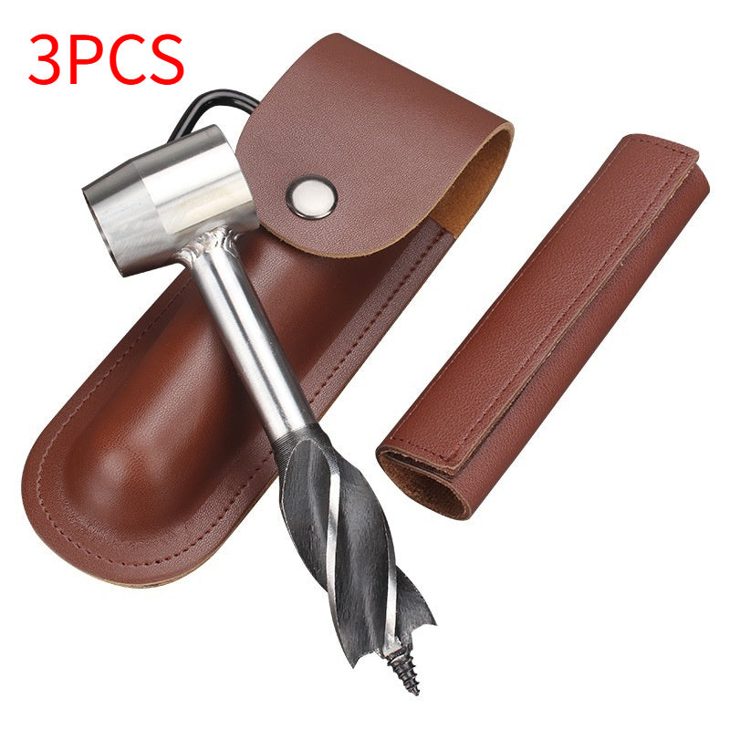 Manueller Holzbohrer Handbohrer Mit Lederhülle Und robustem Gehäuse - Hobbyfy