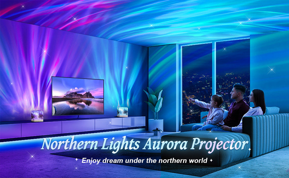 Nordlichter Wasserwellen Projektion Lampe Ambientlicht Schlafzimmer - Hobbyfy
