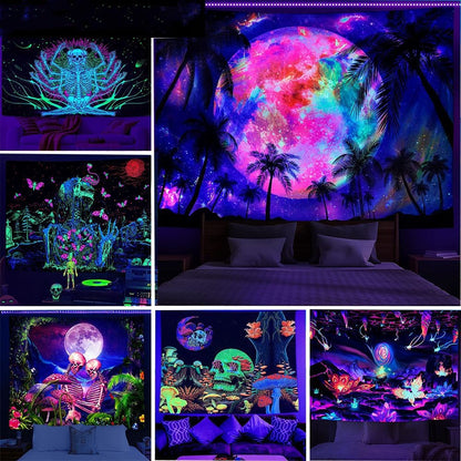 Violettes Licht Wanddeko Tuch Polyesterfaser Premium Raumdekoration - Hobbyfy