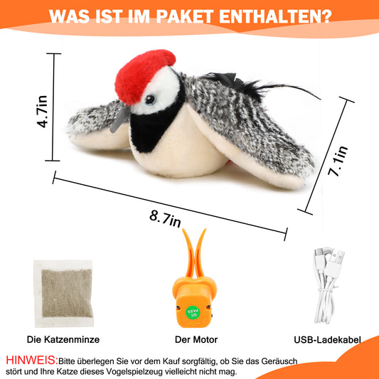 PurrPlay Elektrischer Katzenspielzeug Vogel Mit Catnip Interaktiv