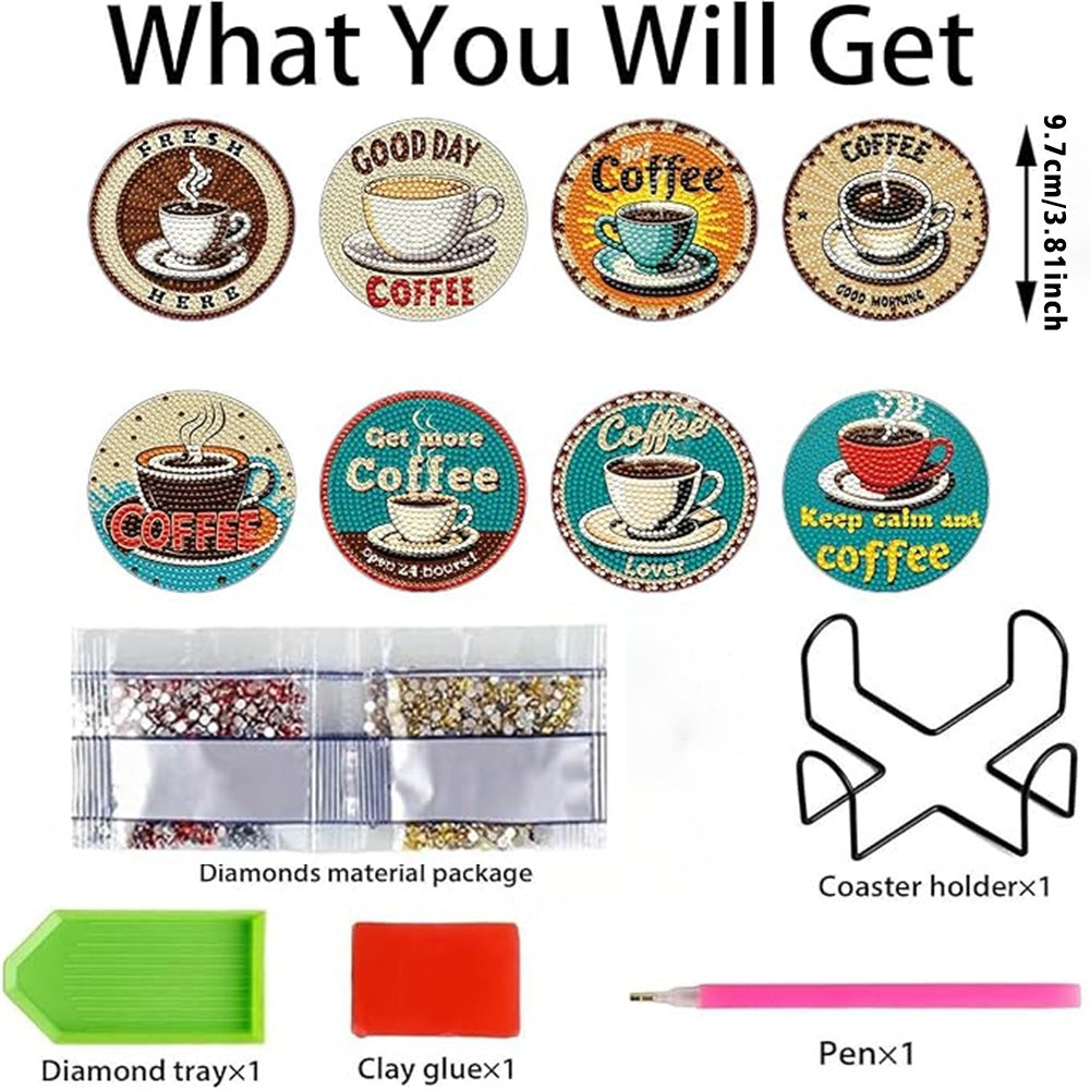 Diamantmalerei DIY Art Set für Untersetzer - Hobbyfy