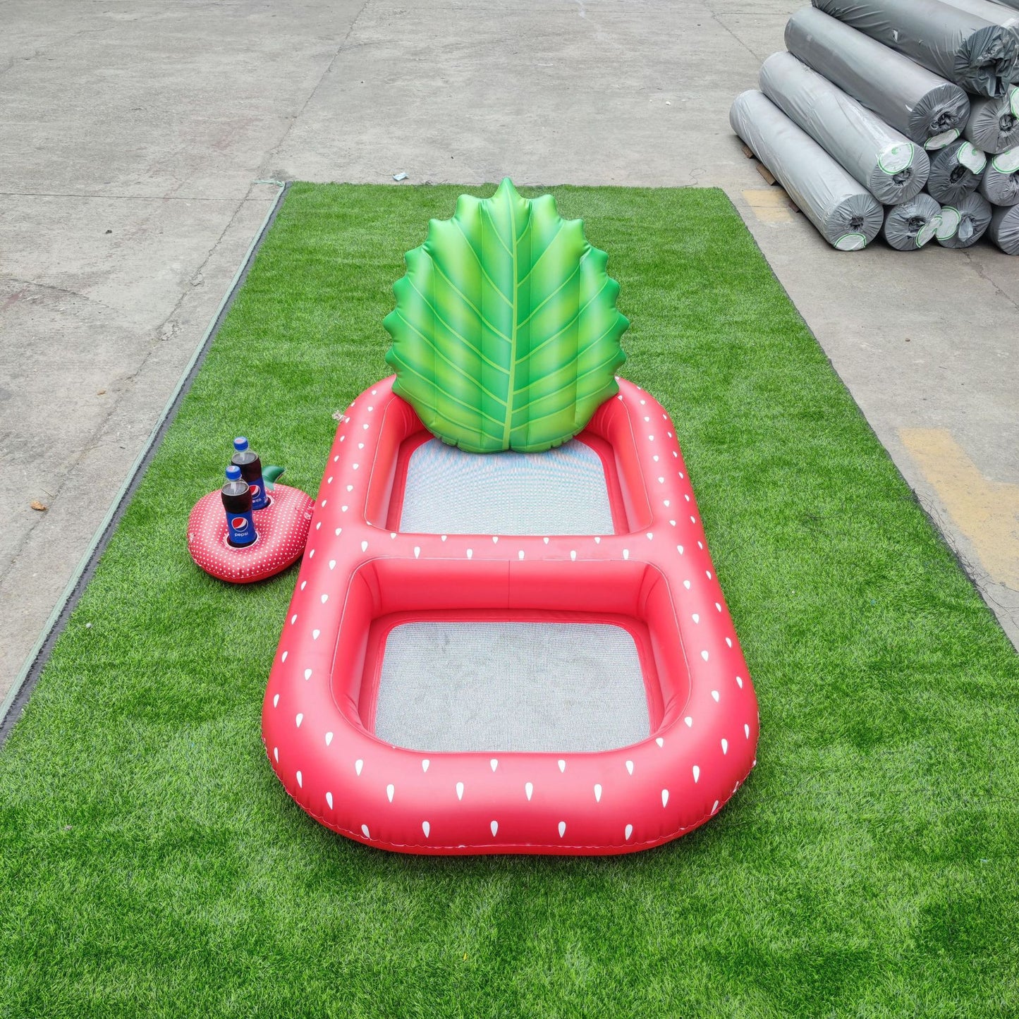AquaJoy Ananas Luftmatratze Pool Lounge Mit Kopfstütze Getränkehalter - Hobbyfy