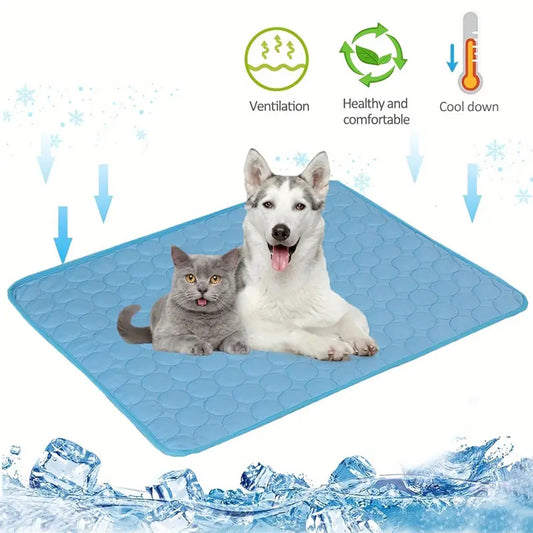 IceSilk Kühlmatte Extra Groß Blau Für Hund Und Katze