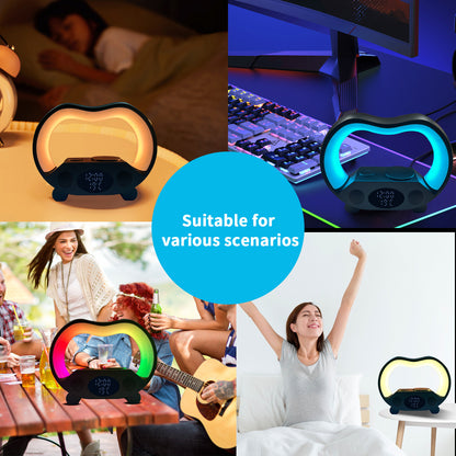 6 In 1 LED Tischleuchte Mit Bluetooth Lautsprecher Und Kabelloses Laden - Hobbyfy