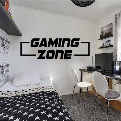 GamingCarved Wandaufkleber Gaming Zone Muster 35 x 120 cm Schwarz - Hobbyfy
