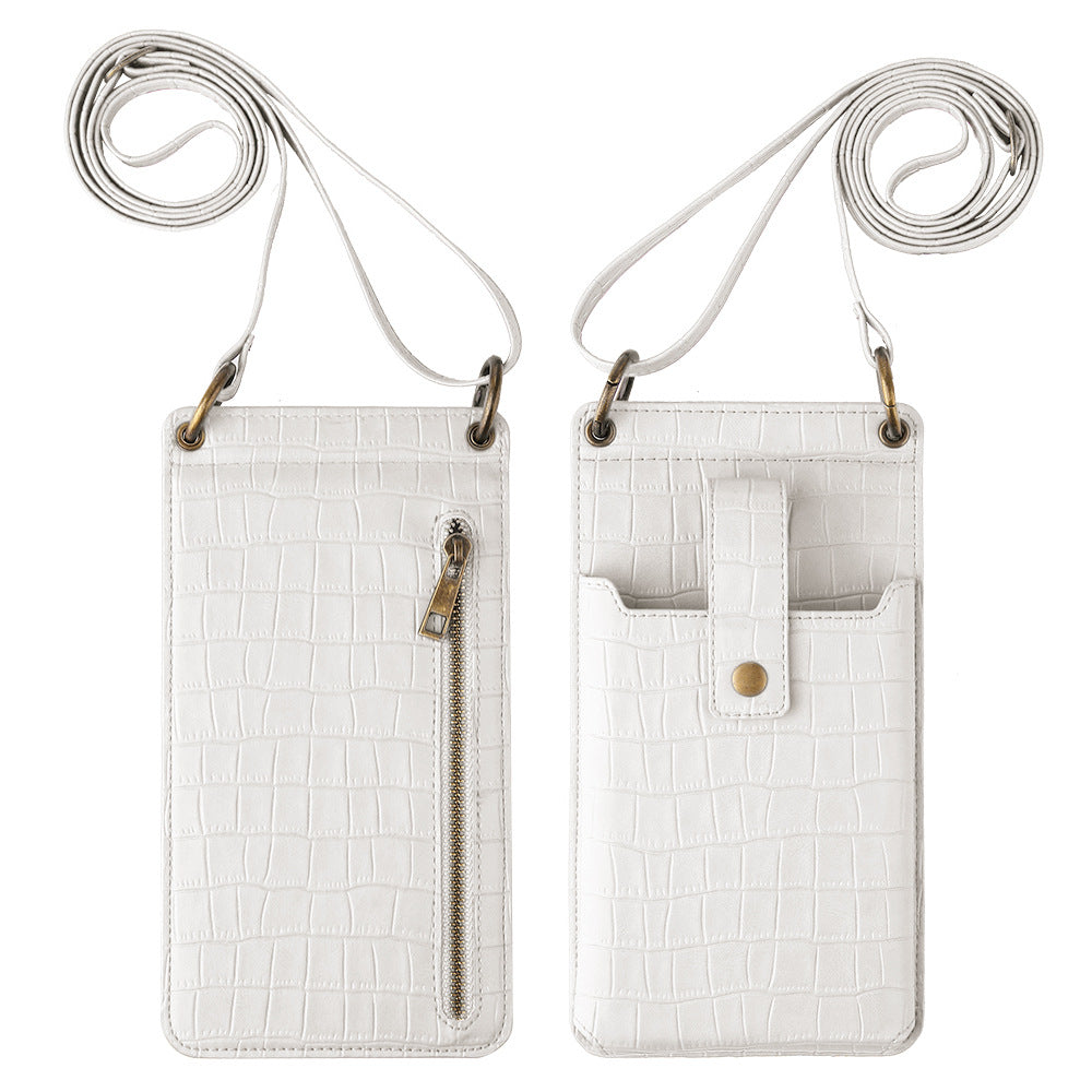 CrocoLuxe Crossbody Phone Wallet Mit Krokodilmuster Und Kartenfach Aus PU Leder Premium - Hobbyfy