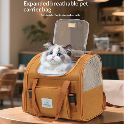 PawKraft Katzentragetasche Pro Erweiterbar Belüftet Großkapazität