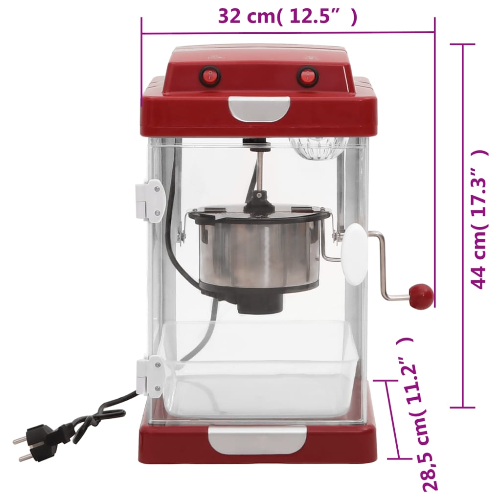 Popcornmaschine Cinema Style 2,5 Oz Mit Rührwerk Abnehmbarer Becherbehälter Bis Zu 10 Tassen - Hobbyfy