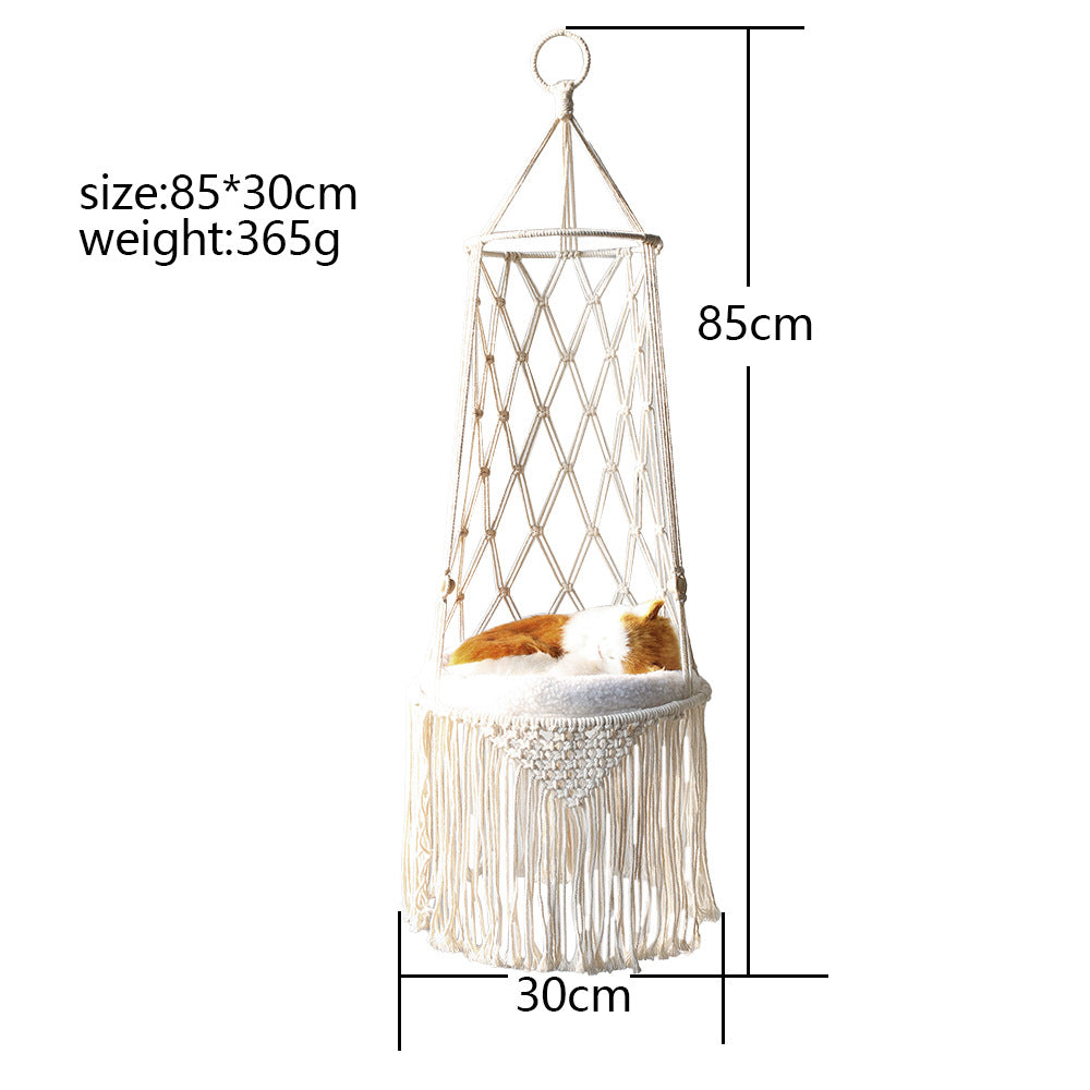 Katzenhängematte Mit Weicher Baumwollknoten Liegefläche Platzsparendes Design - Hobbyfy