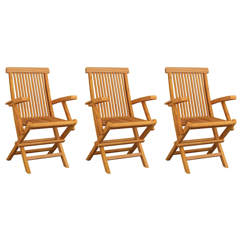 Gartenstuhl Set 3er Solid Teakholz Outdoor Stühle - Hobbyfy