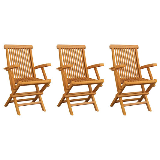 Gartenstuhl Set 3er Solid Teakholz Outdoor Stühle - Hobbyfy