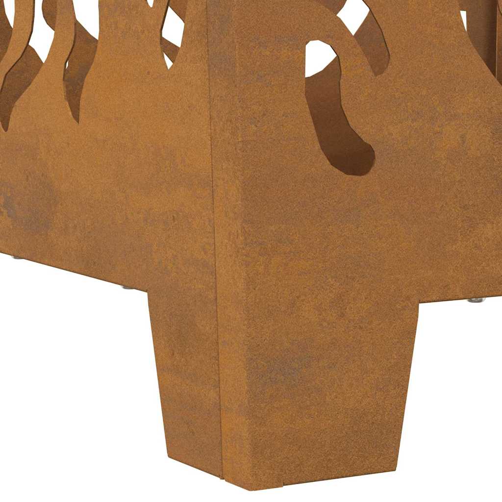 Wetterfeste Feuerstelle Quadrat 40/60 cm aus Stahl Pulverbeschichtet - Hobbyfy