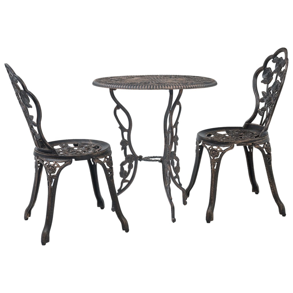 Gussaluminium Bistro-Set, 3-Teilig, Wetterfest, Standfest - Hobbyfy