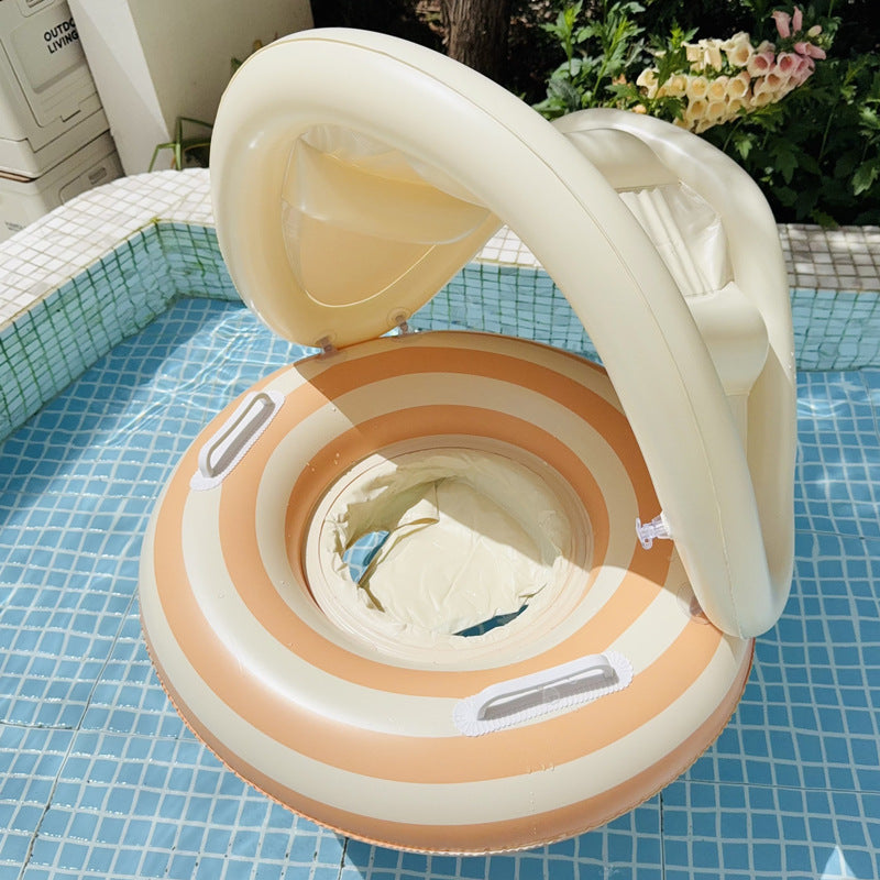 Swimming Ring Boat Sun Shade Pedestal Ring Striped Water Equipment - Hobbyfy