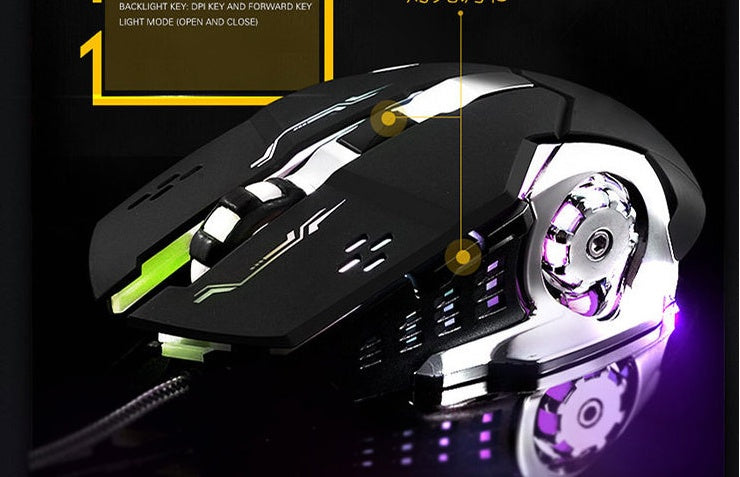 FV-502 Mechanische Kabelgebundene Gaming-Maus Mit RGB 30 Mio Klicks - Hobbyfy