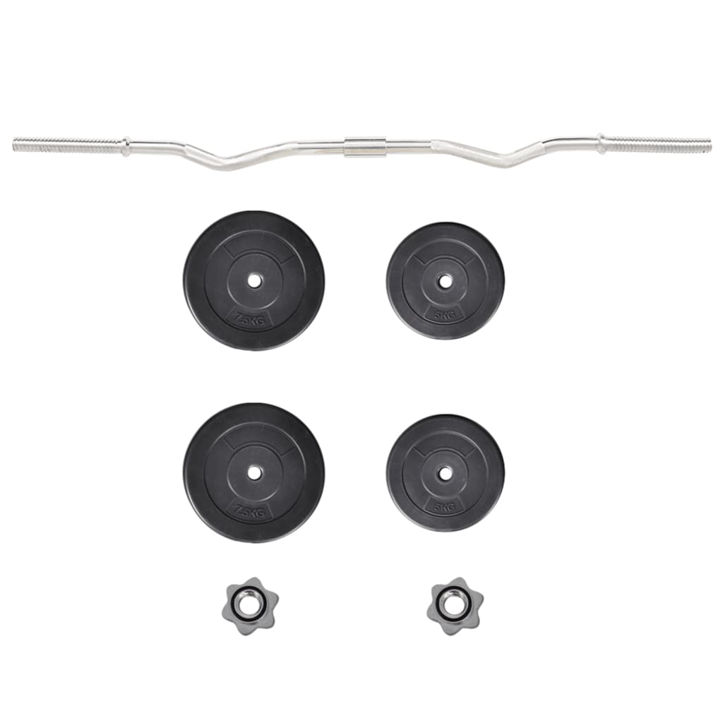 Kurzhantelset Mit Curlstange Und Gewichtsscheiben Gesamtgewicht 30 Kg - Hobbyfy