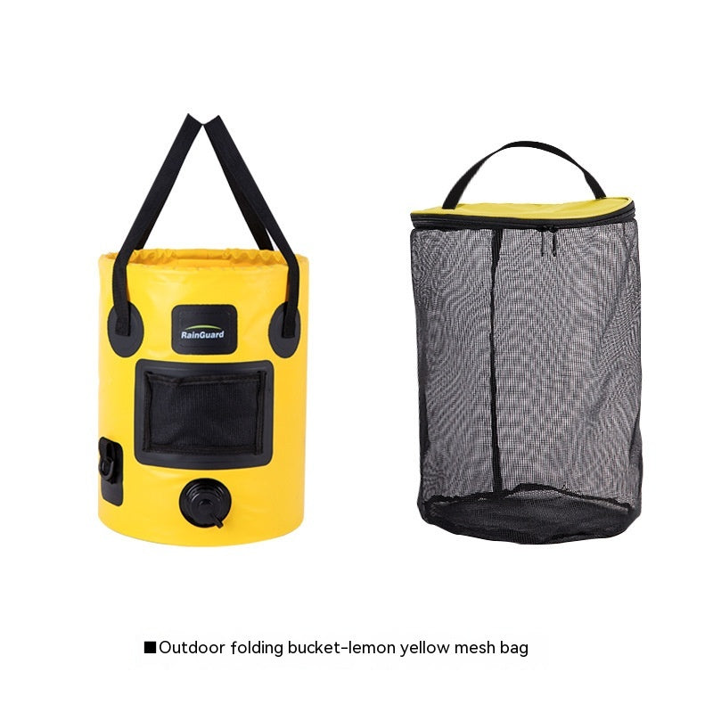 Faltbarer 25L Angler Eimer Mit Netzfach Beutelfach - Hobbyfy