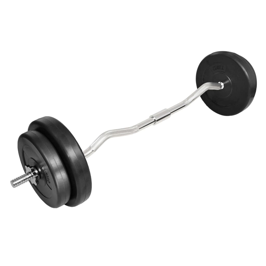 Kurzhantelset Mit Curlstange Und Gewichtsscheiben Gesamtgewicht 30 Kg - Hobbyfy