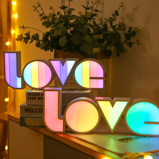 LED Love Lichtdeko Valentinstag Geschenk Regenbogen Lampschirm