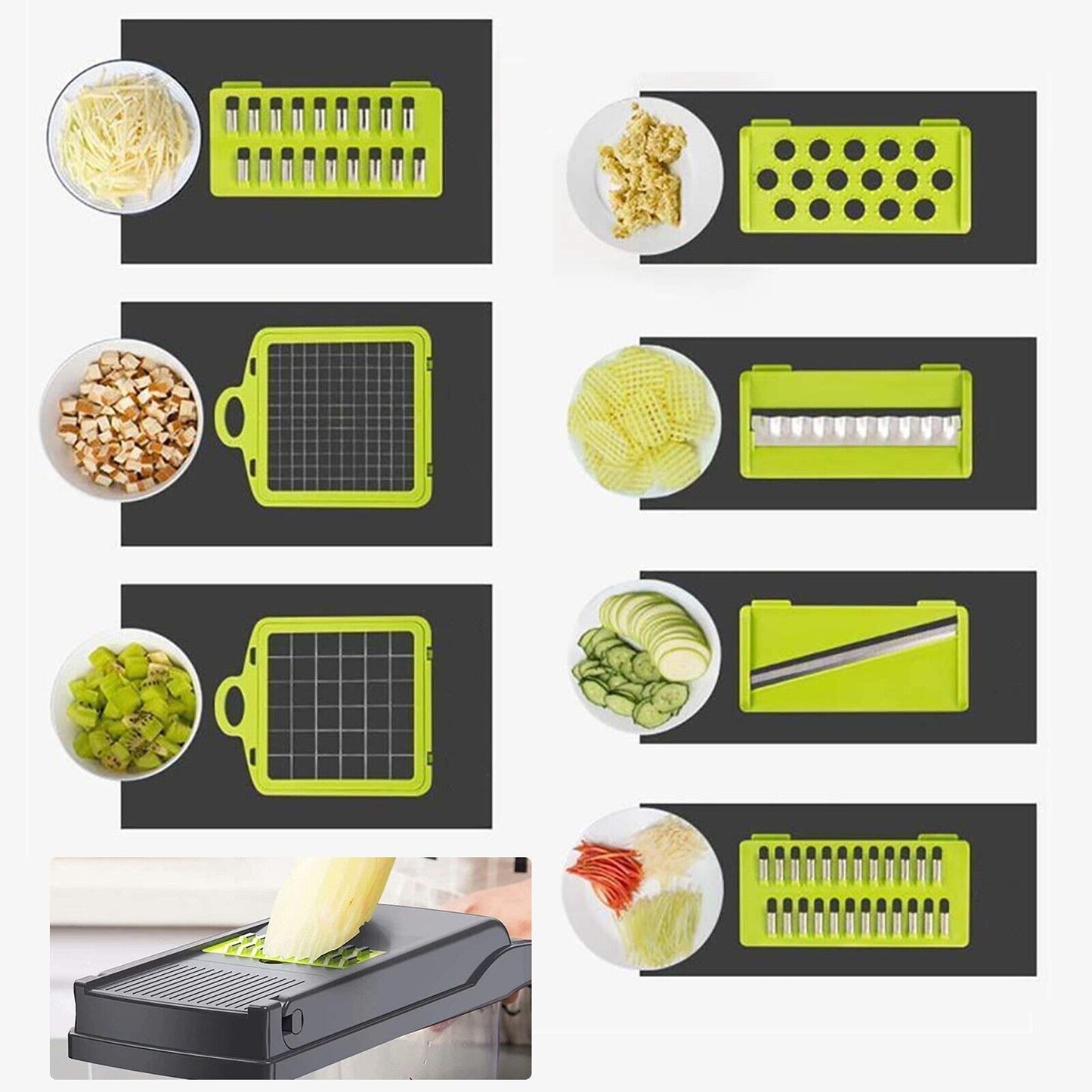 16-in-1 Gemüseschneider Mit Würfeln Julienne Und Spiralschneider - Hobbyfy